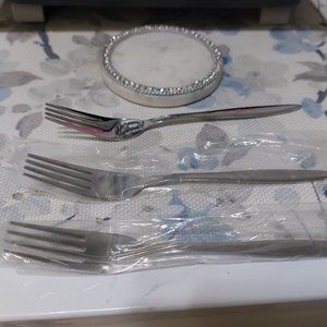 Brandani Italy Appetizer Forks Set 3 Stainless Steel Slim Shiny